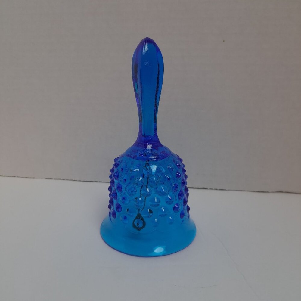 Fenton Cobalt Blue Hobnail Glass Bell 6" Handcrafted Decorative Piece